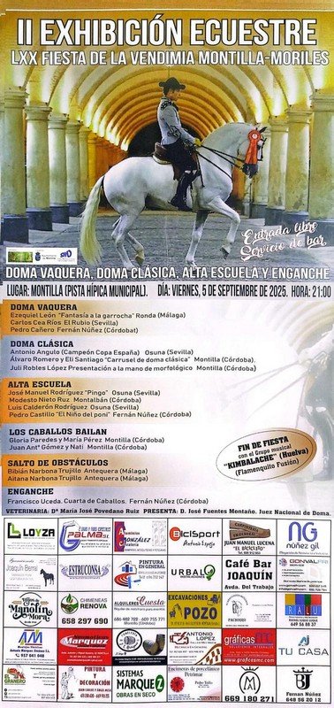 Exhibición ecuestre de doma vaquera y clásica, alta escuela y enganche